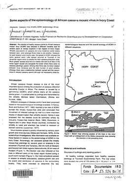 Some Aspects of the Epidemiology of African Cassava Mosaic Virus in Ivory Coast