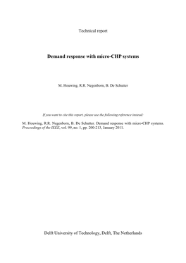 Demand Response with Micro-CHP Systems
