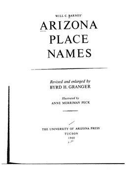 Arizona Place Names