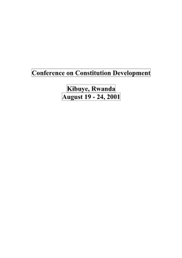 Conference on Constitution Development Kibuye