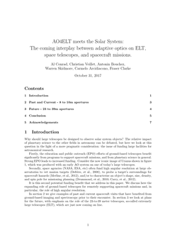 AO4ELT Meets the Solar System: the Coming Interplay Between Adaptive Optics on ELT, Space Telescopes, and Spacecraft Missions