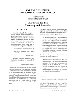 Clemency and Execution