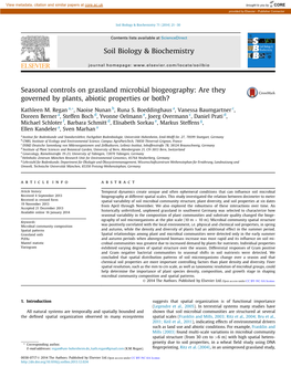 Seasonal Controls on Grassland Microbial Biogeography: Are They Governed by Plants, Abiotic Properties Or Both?