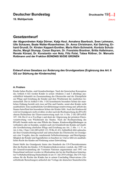 Deutscher Bundestag Gesetzentwurf