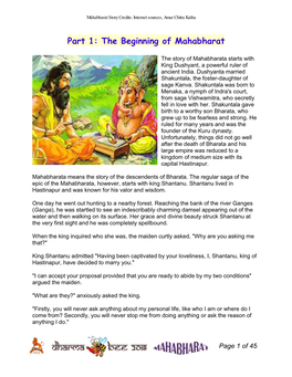 Part 1: the Beginning of Mahabharat