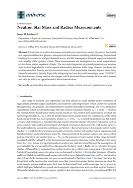 Neutron Star Mass and Radius Measurements