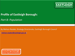 Profile of Eastleigh Borough: Part B: Population