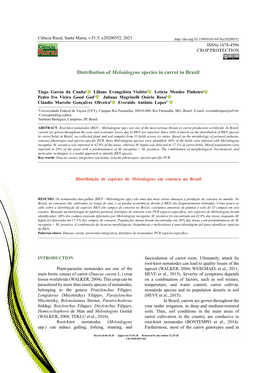 Distribution of Meloidogyne Species in Carrot in Brazil