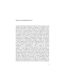 PREFACE DE PIERRE RESTANY Au Terme D'un