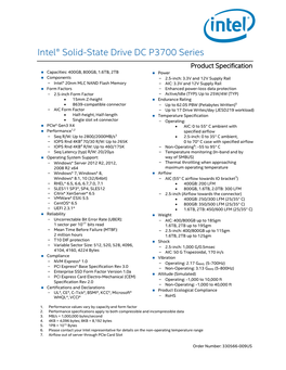 Intel® Solid-State Drive Data Center P3700 Series Product Specification