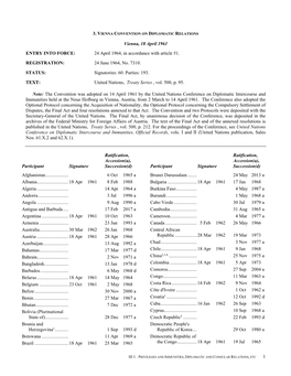 Vienna Convention on Diplomatic Relations