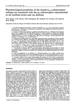 In Rat Cerebral Cortex and Vas Deferens 'B.A