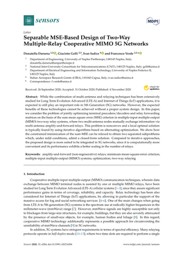 Separable MSE-Based Design of Two-Way Multiple-Relay Cooperative MIMO 5G Networks