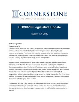 COVID-19 Legislative Update