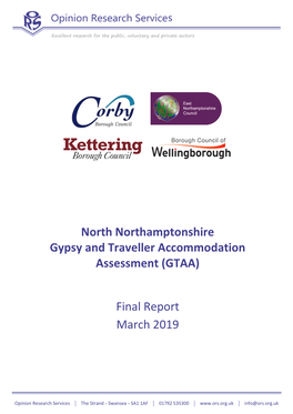 North Northamptonshire Gypsy and Traveller Accommodation Assessment (GTAA)