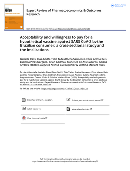 Acceptability and Willingness to Pay for a Hypothetical Vaccine Against SARS Cov-2 by the Brazilian Consumer: a Cross-Sectional Study and the Implications