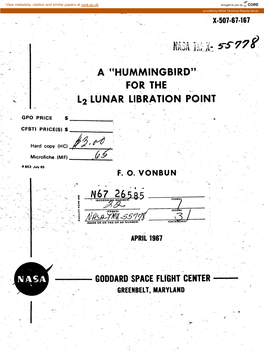 12 Lunar Libration Point - \ , Gpo Price $ - I I - Cfsti Price(S) $