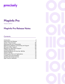 Mapinfo Pro V2019.3 Release Notes