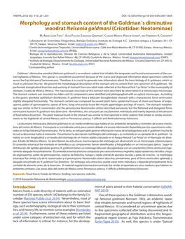 Morphology and Stomach Content of the Goldman´S Diminutive Woodrat Nelsonia Goldmani (Cricetidae: Neotominae)