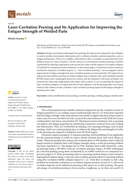 Laser Cavitation Peening and Its Application for Improving the Fatigue Strength of Welded Parts