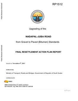 Final Resettlement Action Plan Report