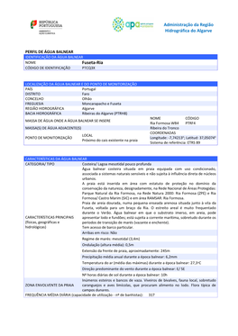 Administração Da Região Hidrográfica Do Algarve Fuseta-Ria