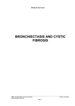 Bronchiectasis and Cystic Fibrosis