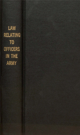 The Law Relating to Officers in the Army