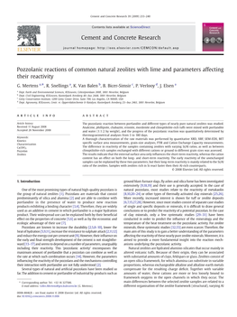 Pozzolanic Reactions of Common Natural Zeolites with Lime and Parameters Affecting Their Reactivity