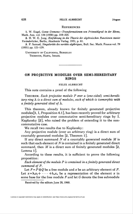 On Projective Modules Over Semi-Hereditary Rings