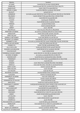 Horaires Mardi 9H/12H Et Jeudi 16H30/18H30 Mardi Et