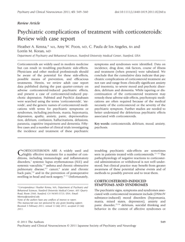 Psychiatric Complications of Treatment with Corticosteroids: Review With