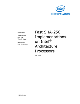 Fast SHA-256 Implementations on Intel® Architecture Processors