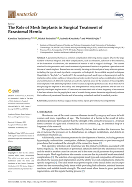 The Role of Mesh Implants in Surgical Treatment of Parastomal Hernia