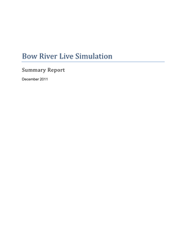 Bow River Live Simulation