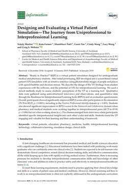 Designing and Evaluating a Virtual Patient Simulation—The Journey from Uniprofessional to Interprofessional Learning