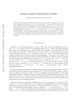 Arxiv:1907.09451V2 [Math.CO] 30 May 2020 Tation Is Called Cyclic If It Has Exactly One Cycle in Its Disjoint Cycle Decomposition