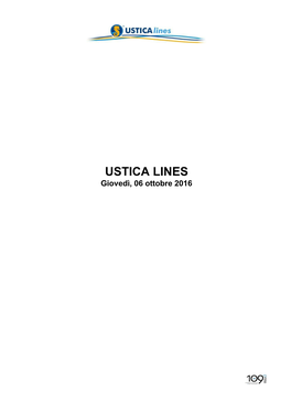 USTICA LINES Giovedì, 06 Ottobre 2016 USTICA LINES Giovedì, 06 Ottobre 2016