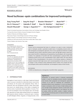 Novel Luciferase–Opsin Combinations for Improved Luminopsins