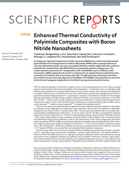 Enhanced Thermal Conductivity of Polyimide Composites with Boron