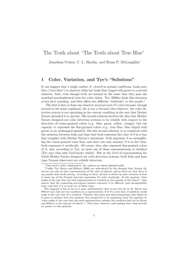 The Truth About “The Truth About True Blue”