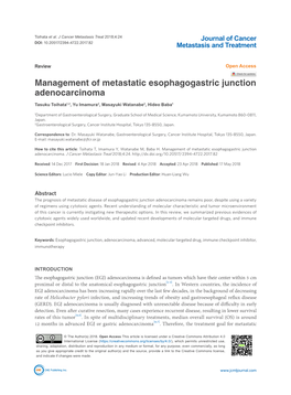 Journal of Cancer Metastasis and Treatment