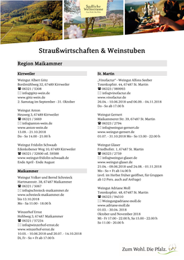 Straußwirtschaften & Weinstuben