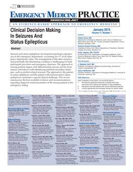 Clinical Decision Making in Seizures and Status Epilepticus