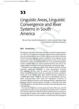 33 Linguistic Areas, Linguistic Convergence and River Systems in South America