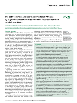 The Lancet Commission on the Future of Health in Sub-Saharan Africa