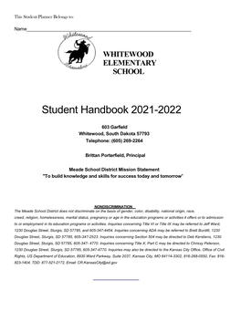 Student Handbook 2021-2022