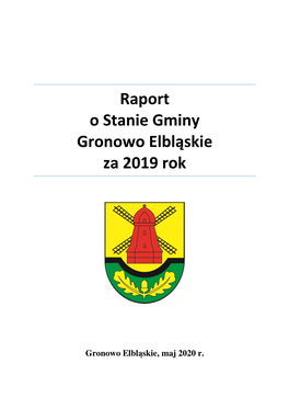 Raport O Stanie Gminy Gronowo Elbląskie Za 2019 Rok