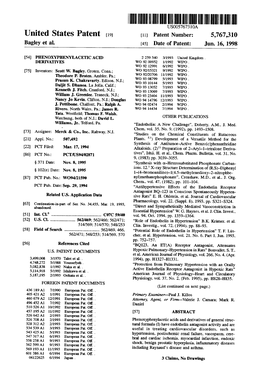 |||||IIIUSOO57673 10A United States Patent (19) 11 Patent Number: 5,767,310 Bagley Et Al