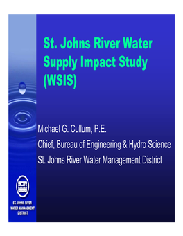 St. Johns River Water Supply Impact Study (WSIS)